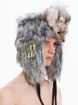 Embryo faux fox eco-friendly fur tribal cap