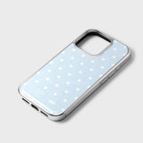 holiday epoxy bumper case (silver frame / skyblue mini dot)
