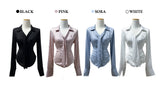 Vella Romantic Silky Slim Tie Blouse (4 colors)