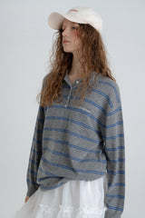 Cozit stripe knit_gray