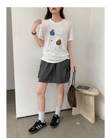キュートペアアートクルーネックTシャツ