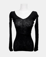 Miark スリムフィット オフショルダー リブTシャツ