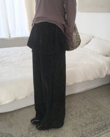 Henny dot velvet frill skirt pants