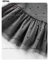 Dot frill choker Charcoal Cardigan Set