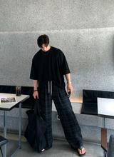 カイパーチュルクチェックパターンワイドフィットパンツ