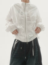 Crinkle shirring ribbon windbreaker -2C