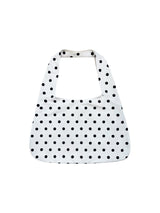 Big hobo bag - White polka dot (Reversible) / Free Gift
