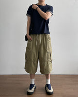 ターンバック クロップド ロールアップ ショートスリーブ Tシャツ