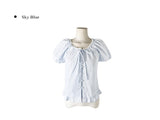 Beson Lace Button Ribbon Frill Blouse