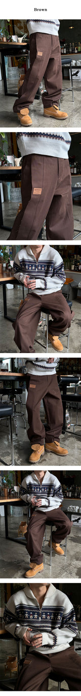 [Unisex] Patch cutting cotton pants(3color)