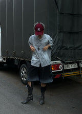 BiBi WASHING CHECKERED HALF-SHIRT