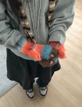 オールバットモヘアカラーニットハンドグローブ