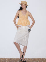rirri SS25 バケーションウェア 100%コットン フローラル ブラウス - Resort Collection