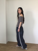 パラシュートトラックデニムパンツ(2color)