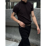 [MUSCLE FIT] Double cutting half pola t-shirts(4color)