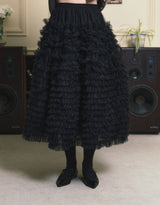[ATELIER]  Rachel Volume Flare Tulle Skirt Black