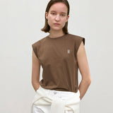 (T-6827)ESSENTIAL LOGO CAP SLEEVE TEE