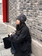 Unique Button Point Beanie (2color)