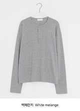 [unisex] Yansa Henley Neck Long Sleeve Tee