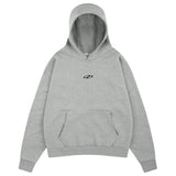 DOUBLE LOOP LOGO SLEEK HOODIE SWEATSHIRT GRAY