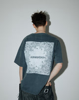 ヴィンテージペイズリーTシャツ (Ashed-blue)