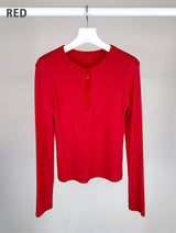 BUTTON RIBBED LONG SLEEVE (4C)