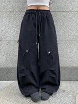 レターカーゴストリングワイドパンツ