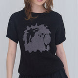 [FANCY X DUSTY] ダスティーサロンクロップニット (BLACK) F25NM1006