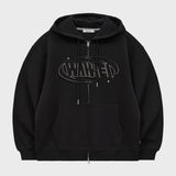 ロゴアップリケフードジップアップ