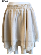 Deep cotton lace unbalanced midi skirt