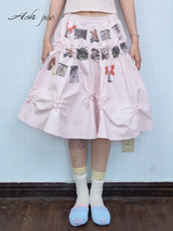 3D Floral Midi Skirt