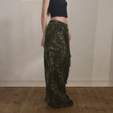 Chenji Leopard Zipper Cargo Pocket Pants