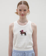 Flower Horse Tank Top - White