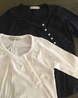 Wipeun Shirred 7-Sleeve T-Shirt