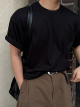 ソフトシグロールアップショートスリーブTシャツ