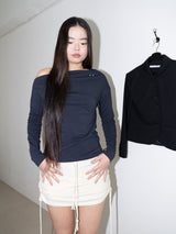 ワンショルダーエラスティックT (NAVY)