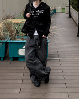 Skull Dart Wide Cargo Denim Pants