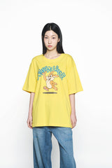 25SS カートゥーンチンチラショートスリーブTシャツ イエロー
