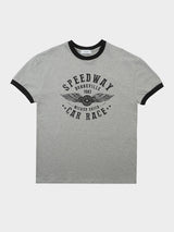 (UNISEX) スピードウェイリンガー半袖Tシャツ
