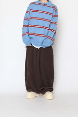 Colored striped collar knitwear