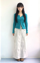 Vintage pocket washed long skirt