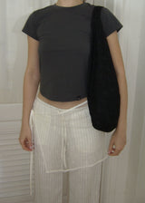 Floral Mesh Lace Wrap Skirt_Ivory