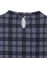 Plaid Smocking T-Shirt _ PURPLE