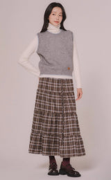 SIMPLE LINE KNIT VEST (Navy)