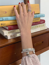 [SILVER925] B INITIAL RING