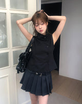 ノキストライププリーツミニスカート