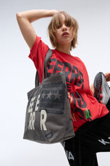 Weekend warrior typography printing tote-bag (Charcoal)