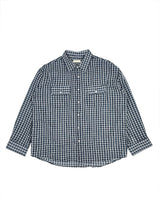 No.1242 W check thin SHIRT (4color)
