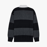 Stranger Classic Fit Striped Polo Knit (Charcoal)