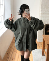 Mauve Washed Short Fishtail Bomber Jacket